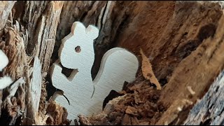 Eichhörnchen Holz Steuteile als Tischdeko, Arnold Schoger
