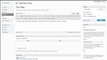 WordPress Quick Guide - Creating a new page
