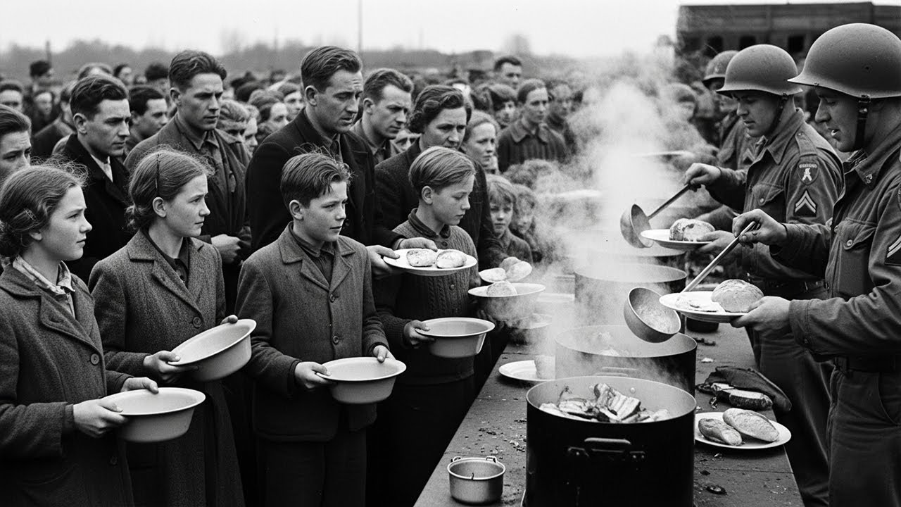German Families Followed the Scent of Bacon | Found a U.S. Field Kitchen Feeding Their Kids