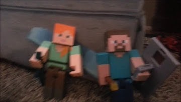 Golden Army toy reviews Minecraft Survival figures Alex with elytra and defend and discover steve wi