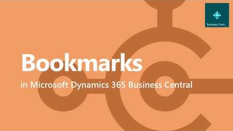 Business Central  - Bookmarks