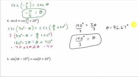 Solving Trigonometric Equations Using The Cofunction Identities