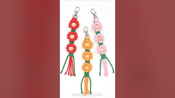 Macrame Flower Keychain 🌸