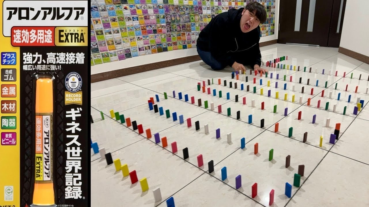 がーどまん夫婦の家で瞬間接着剤塗ったドミノで遊んでみた【ドッキリ】