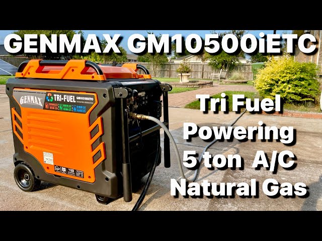 GENMAX GM10500iETC TRI Fuel Inverter Generator Running a 5-TON AC - BETTER Than A Standby Generator! class=