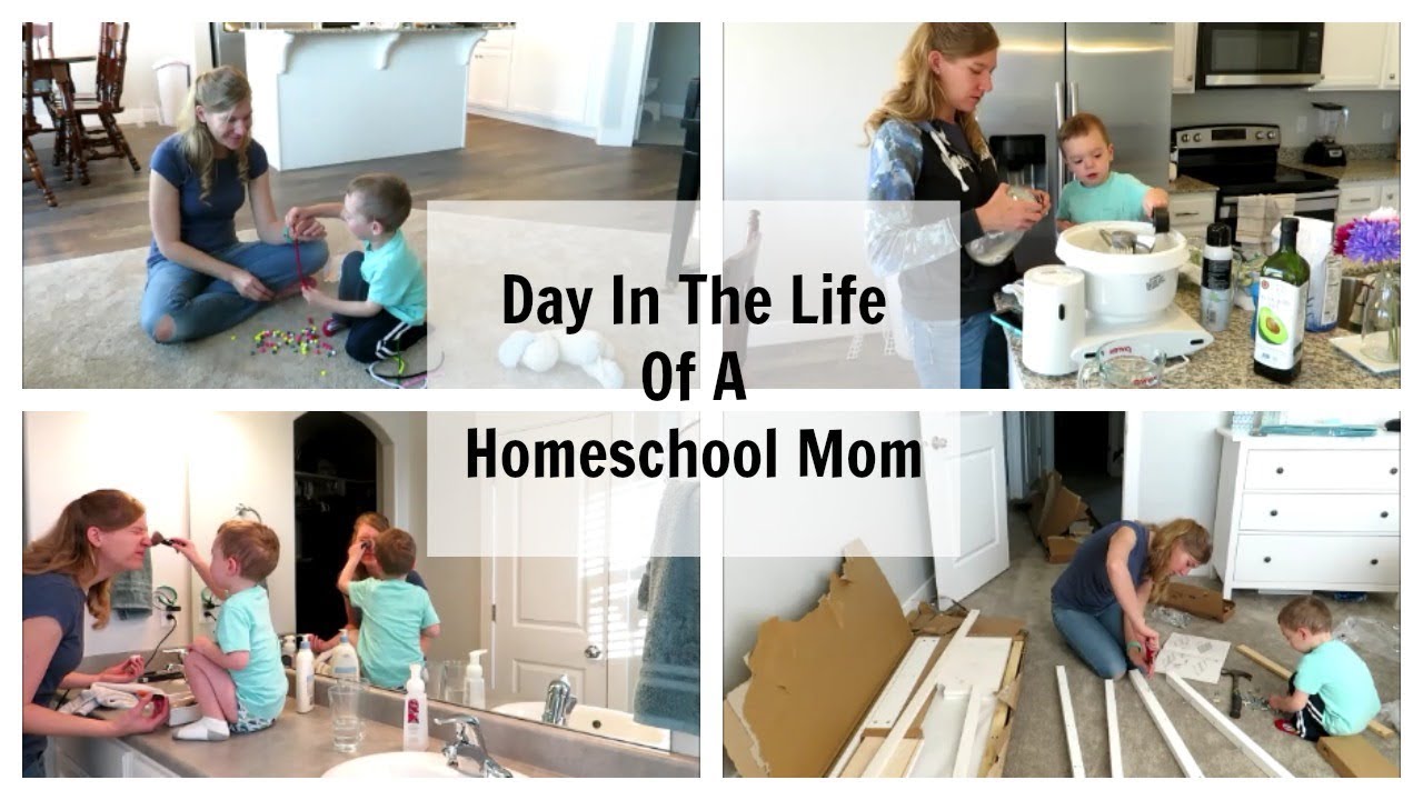 DAY IN THE LIFE OF A HOMESCHOOL MOM | PRESCHOOL - YouTube