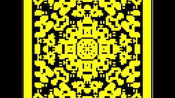 Neighbour Counting cellular automaton with self-expanding grid, threshold = 7