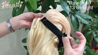 Blonde Lace Front Wig Brazilian Raw Virgin Human Hair for Black Women Straight 13x4 Lace Wig