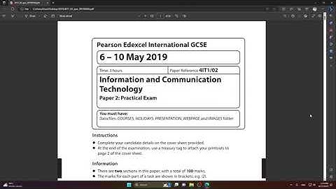 2019 May | Paper 2 Practical | Edexcel IGCSE ICT