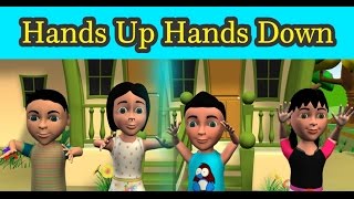 Hands Up Hands Down  | Nursery Rhymes | Kids Rhymes | 3D Video Rhymes screenshot 3