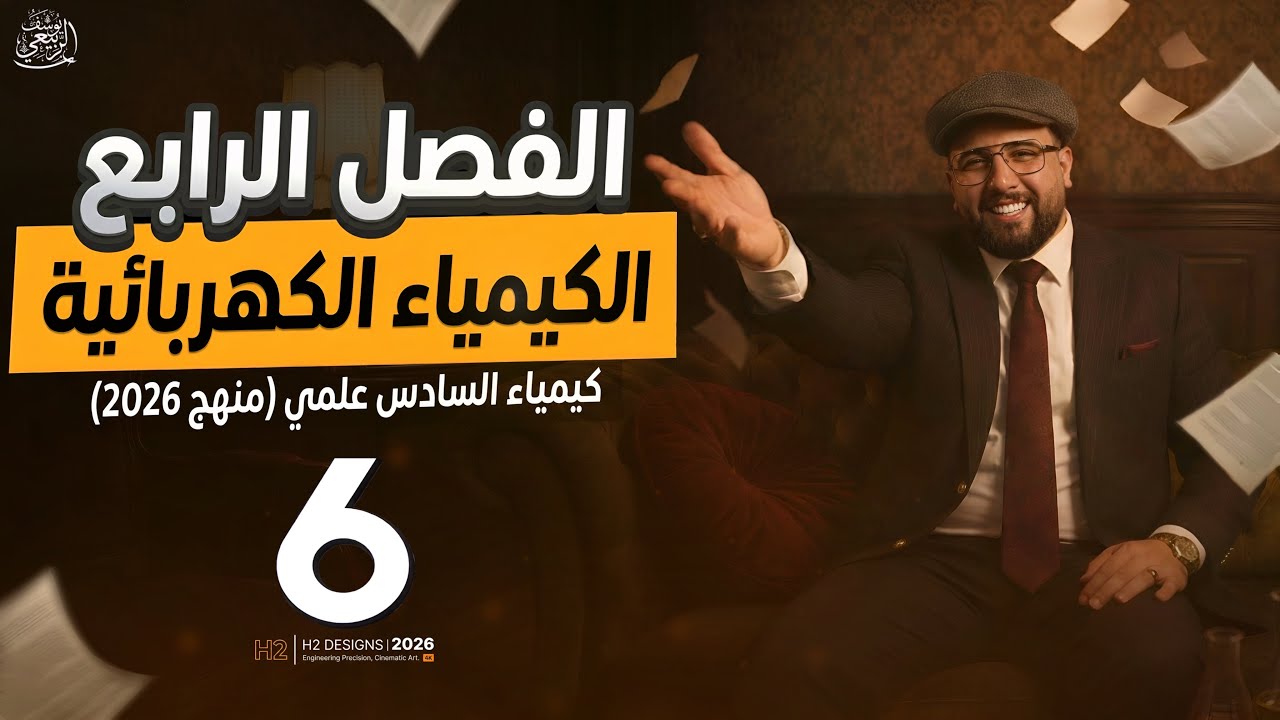 المحاضرة السادسة -الفصل الرابع - الكيمياء الكهربائية -حل مسائل جهد الخلية -السادس الاعدادي تصوير2026