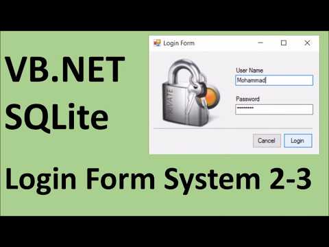 How to create Login Form using VB.Net and SQLite 2-3