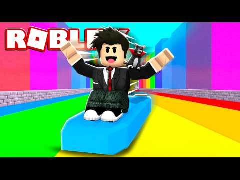 LOKIS SLIDING ON A POPSICLE | Roblox - Slide Down a Rainbow Slide Obby