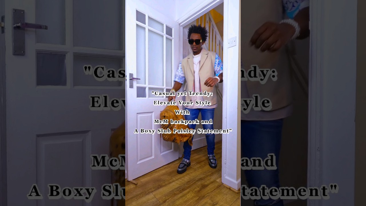 CASUAL YET TRENDY ELEVATE YOUR STYLE WITH MCM BACKPACK AND A BOXY SLUB PAISLEY STATEMENT 