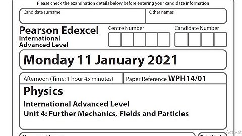Edexcel Jan 2021 Physics Unit 4 IAL solution (MCQ)