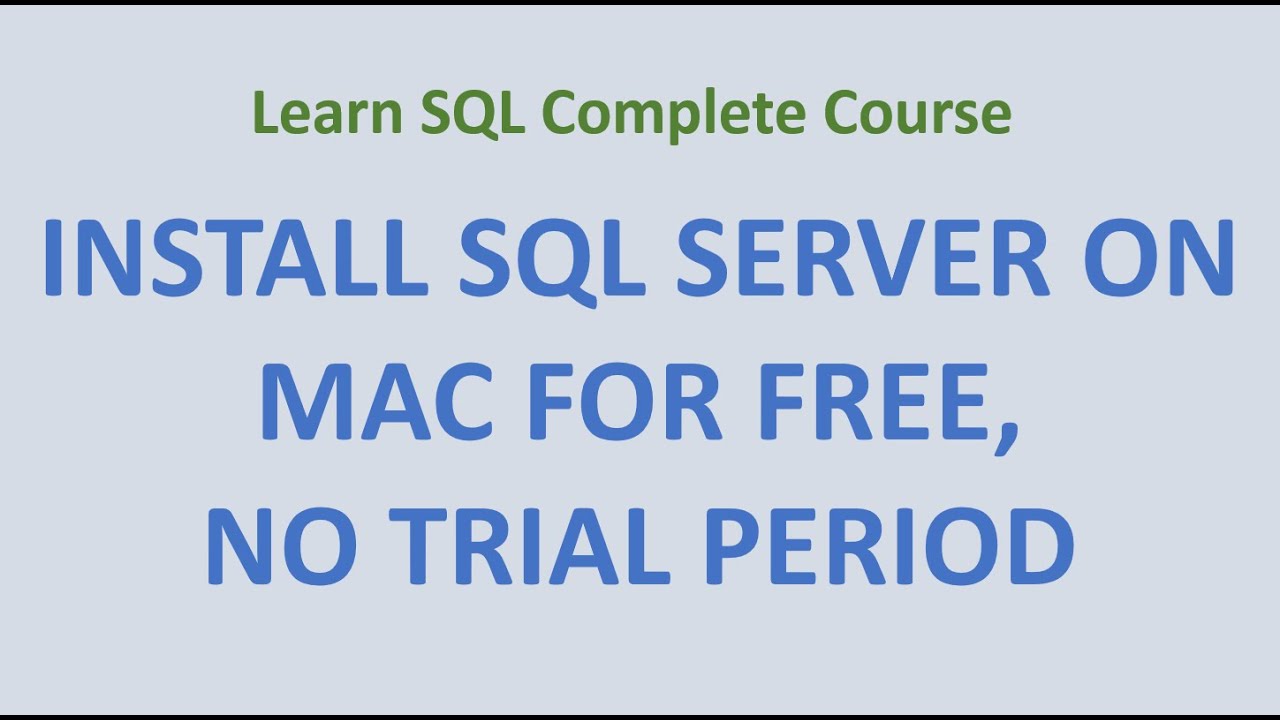 study sql on mac