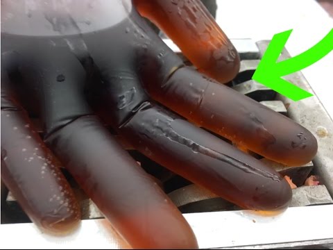 SHREDDING GLOVES FILLED WITH COCA-COLA (EXPLODES!) | shredding food | shredding stuff