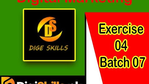 Digital Marketing Exercise 4 Batch 7 |DigiSkills| Solve Exercise
