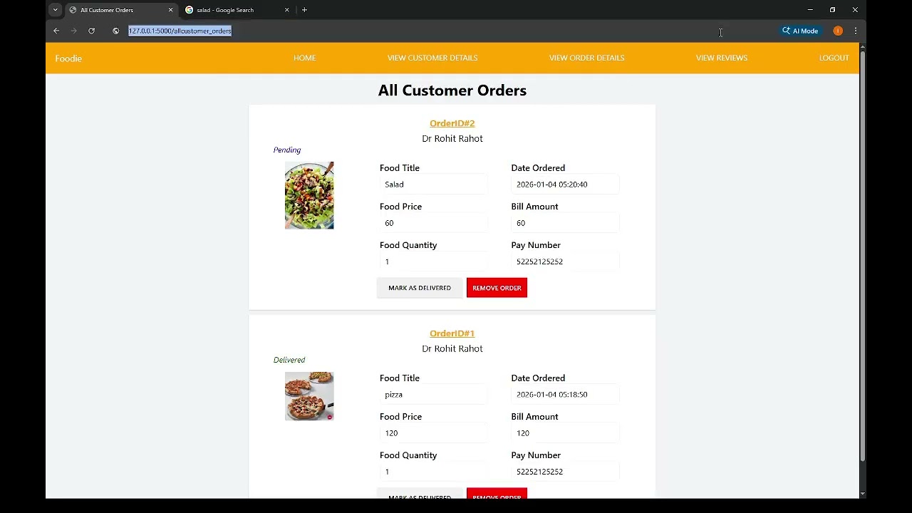 ONLINE FOOD ORDERING SYSTEM WALKTHROUGH