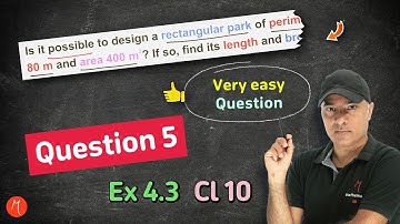 Question 5 - Exercise 4.3 | Class 10 | Chapter 4 |  Quadratic Equations| NCERT Maths | CBSE