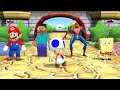 Mario Party 9 Garden Battle - Mario Vs Steve Vs Spider Man Vs Spongebob (Master Difficulty)
