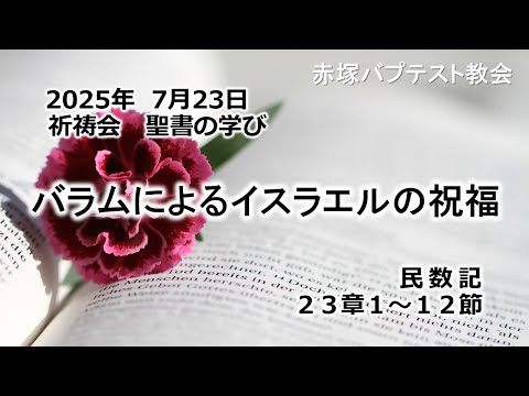 バラムによるイスラエルの祝福　民数記　23章1～12節 2025/07/23 WED. 赤塚教会祈祷会 聖書の学び
