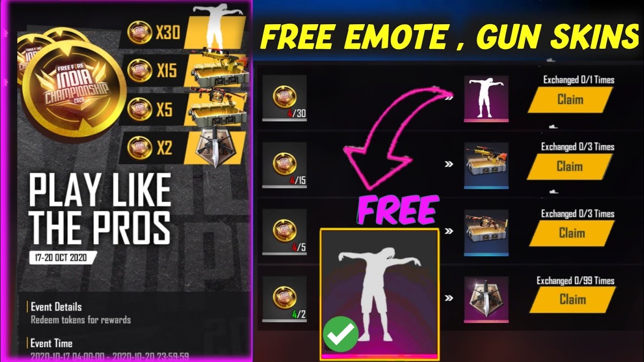 Free fire new event. How to complete play like the pros event telugu
