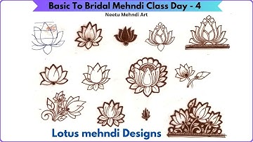 Free Basic to Bridal Mehndi class Day -4 | Lotus mehndi designs | Mehndi class