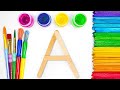 Create &amp; Paint ABC with Popsicle Sticks | Best Learn Alphabet | Preschool Toddler Toy Learning Video