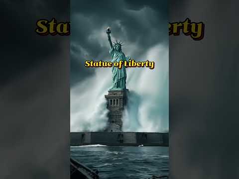 AI Simulated Tsunami Hits Statue of Liberty | 자유의 여신상, 거대한 쓰나미에 잠기다