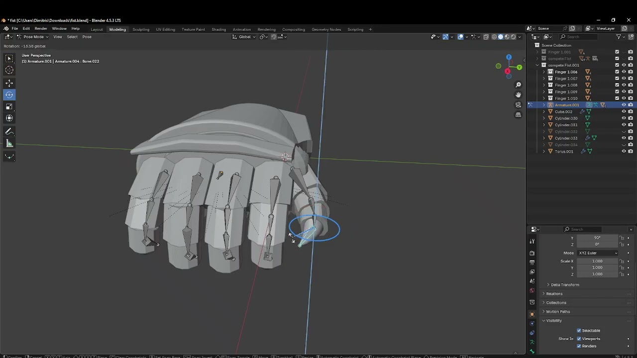 Clawed Fist I made in blender