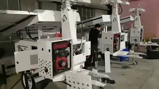 3KW Diesel Generator with 7M Solar Light Tower #generator #cctv #solarpower  #construction