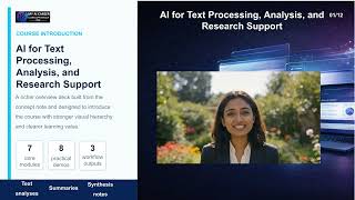 AI for Text Processing, Analysis and Research Support | Full Course Overview