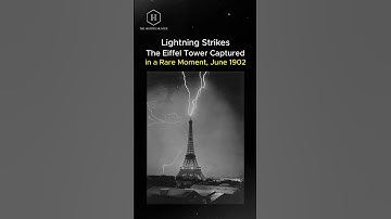 "Lightning Strikes: The Eiffel Tower Captured in a Rare Moment, June 1902"