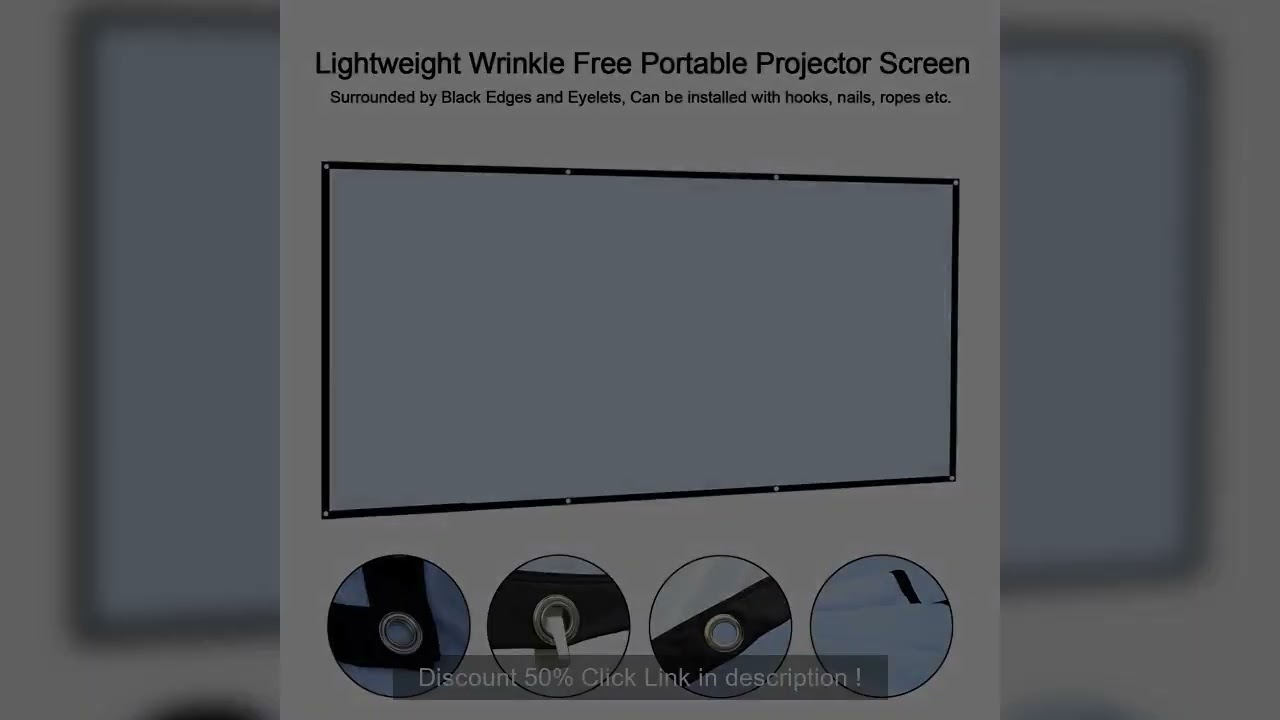 60 72 100 120 150 Inch 16:9 Portable Wrinkle Free Lightweight Projector Screen Home Outdoor Front Re