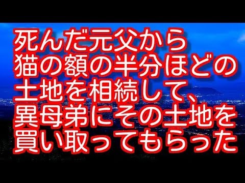 【修羅場】死んだ元父から猫の額の半分ほどの土地を相続して、異母弟にその土地を買い取ってもらった