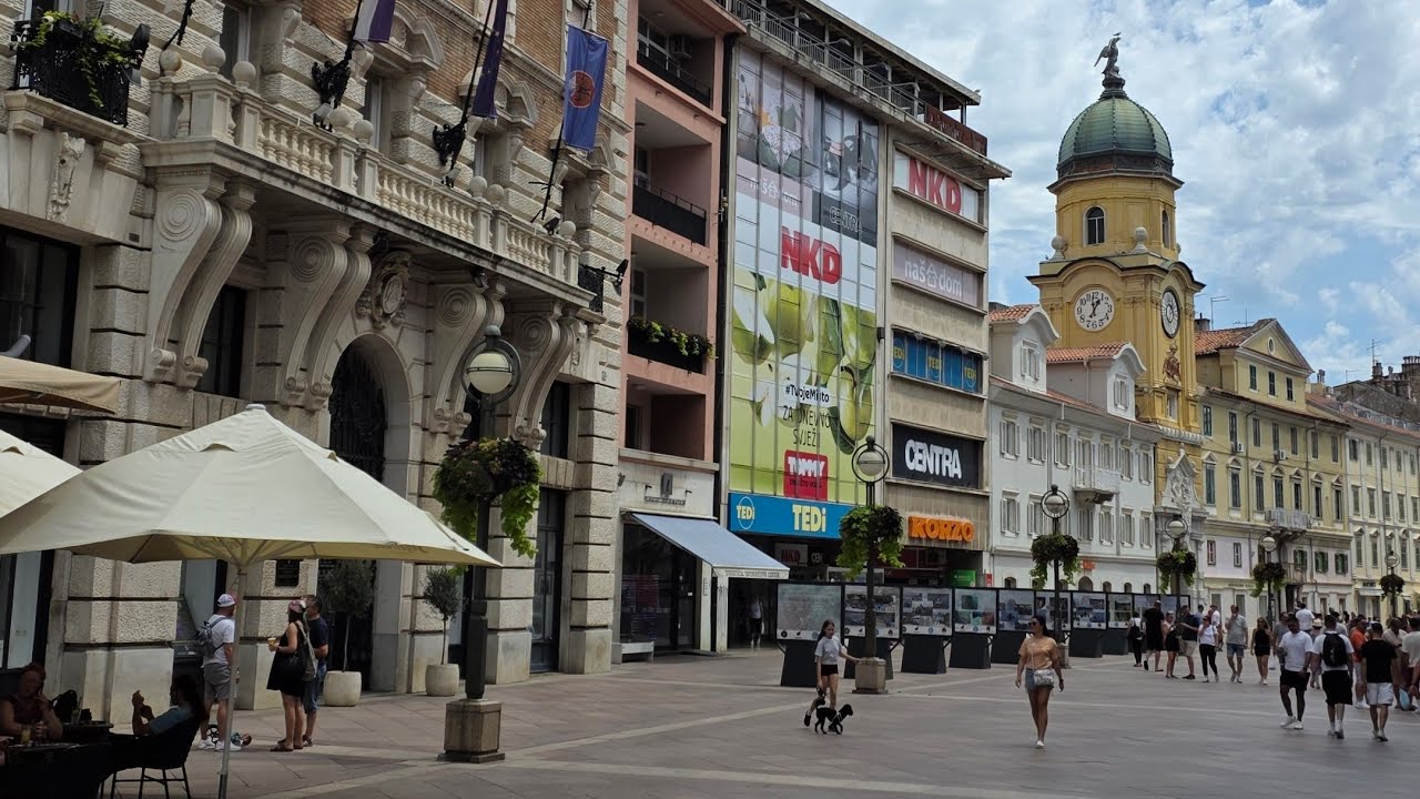 Walk along Korzo, Rijeka, Croatia.