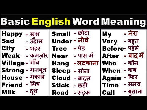 रोज़ बोले जाने वाले  words/ Most common English Words with Hindi meaning/Daily English  Word Meaning