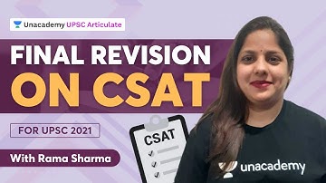 Final Revision on CSAT | UPSC Prelims 2021-22 | With Rama Sharma