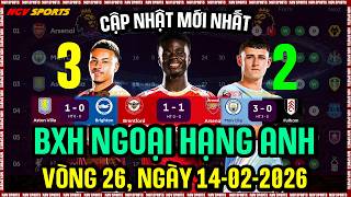 Bảng Xếp Hạng Ngoại Hạng Anh 20252026 Vòng 26 Mới Nhất Hôm Nay Arsenal Bị Cầm Hòa, Ngày 1322026