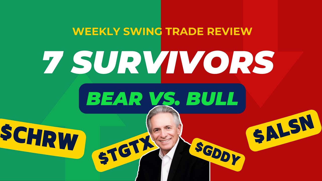GDDY Bear Flag, TGTX Coil & 5 More Swing Trades Still Alive 🔥 Weekly Swing Trade Review