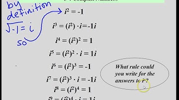 ch 5.4 Complex Numbers part 1