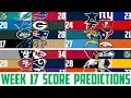 NFL Week 17 Score Predictions 2020 (NFL WEEK 17 PICKS ...