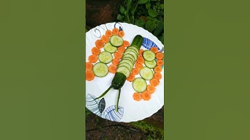 Easy Butterfly 🦋 Decoration With Cucumber 🥒 and carrot 🥕#salad #art #shorts #shortvideo #shortsfeed