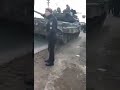 Ukrainian civilians surround and stop a Russian tank in Chernihiv Oblast today.