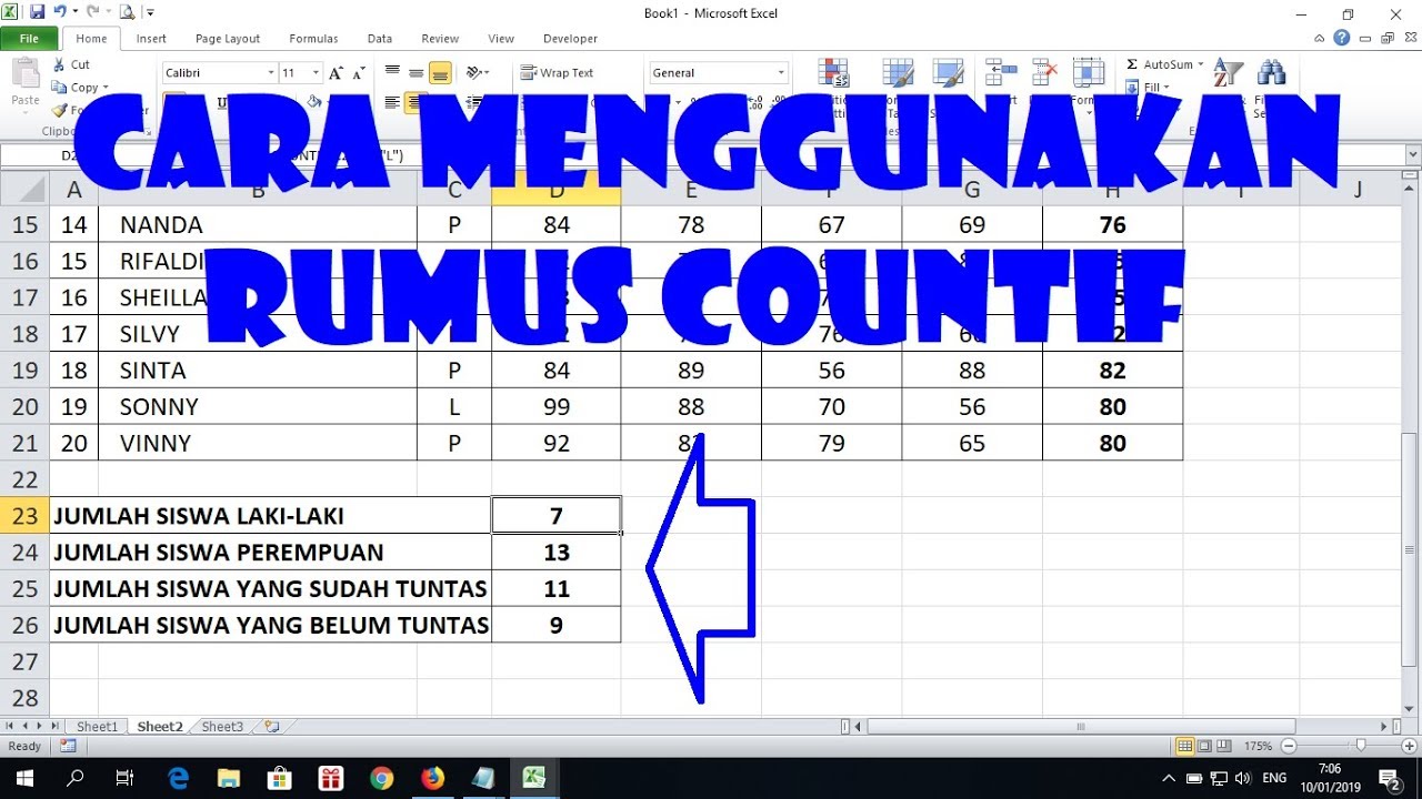 Cara Menggunakan Rumus COUNTIF