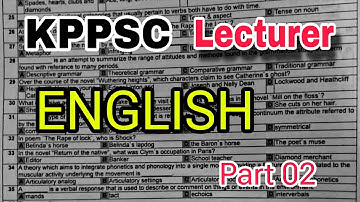 KPPSC Lecturer English part 02 test paper mcqs 2024 | HEC | Linguistics | Subject Specialist |