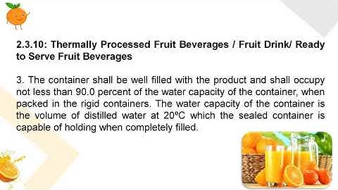 Food Safety and FSSAI Regularities for Orange RTS (under PMFME Scheme) - ENGLISH