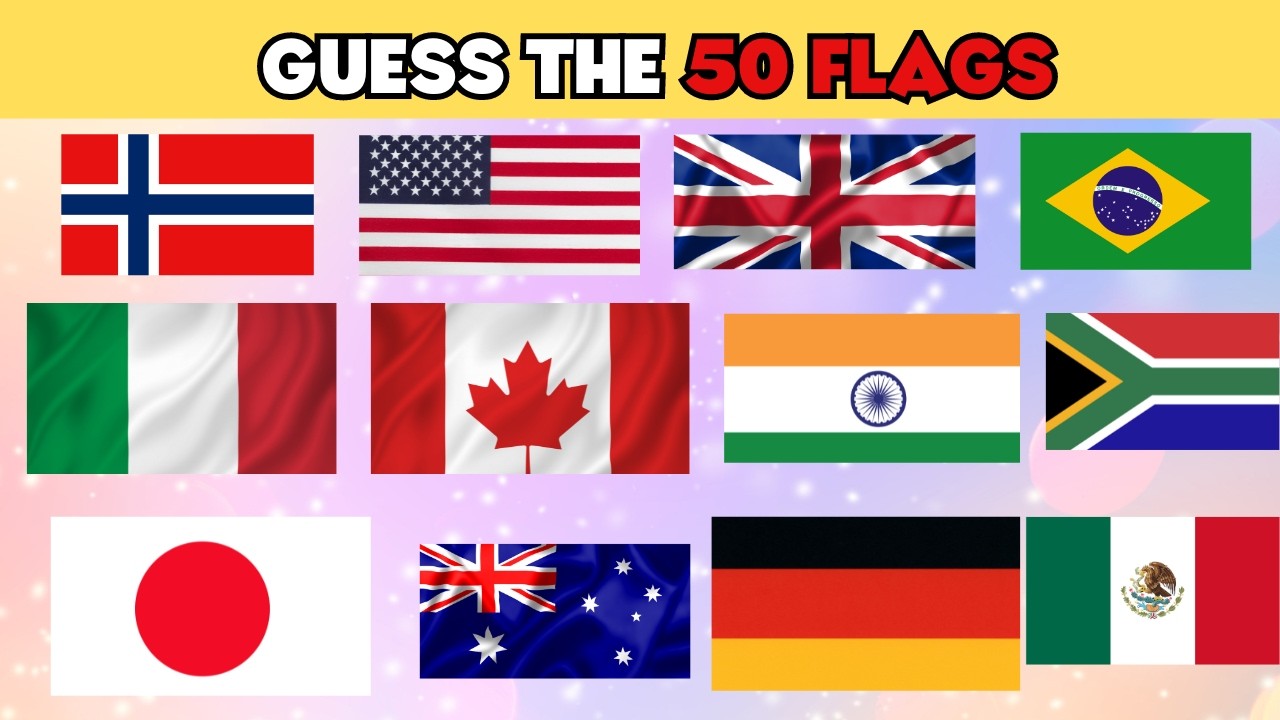 Guess the 50 Flags🚩 | Ultimate Flag Quiz #guesstheflag #quiz - YouTube