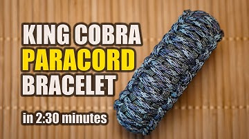 How to Make a KING COBRA PARACORD BRACELET with buckle In UNDER 3 MINUTES